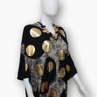 Sylca Designs - Women's V-Neck Polka Dot Caftan
