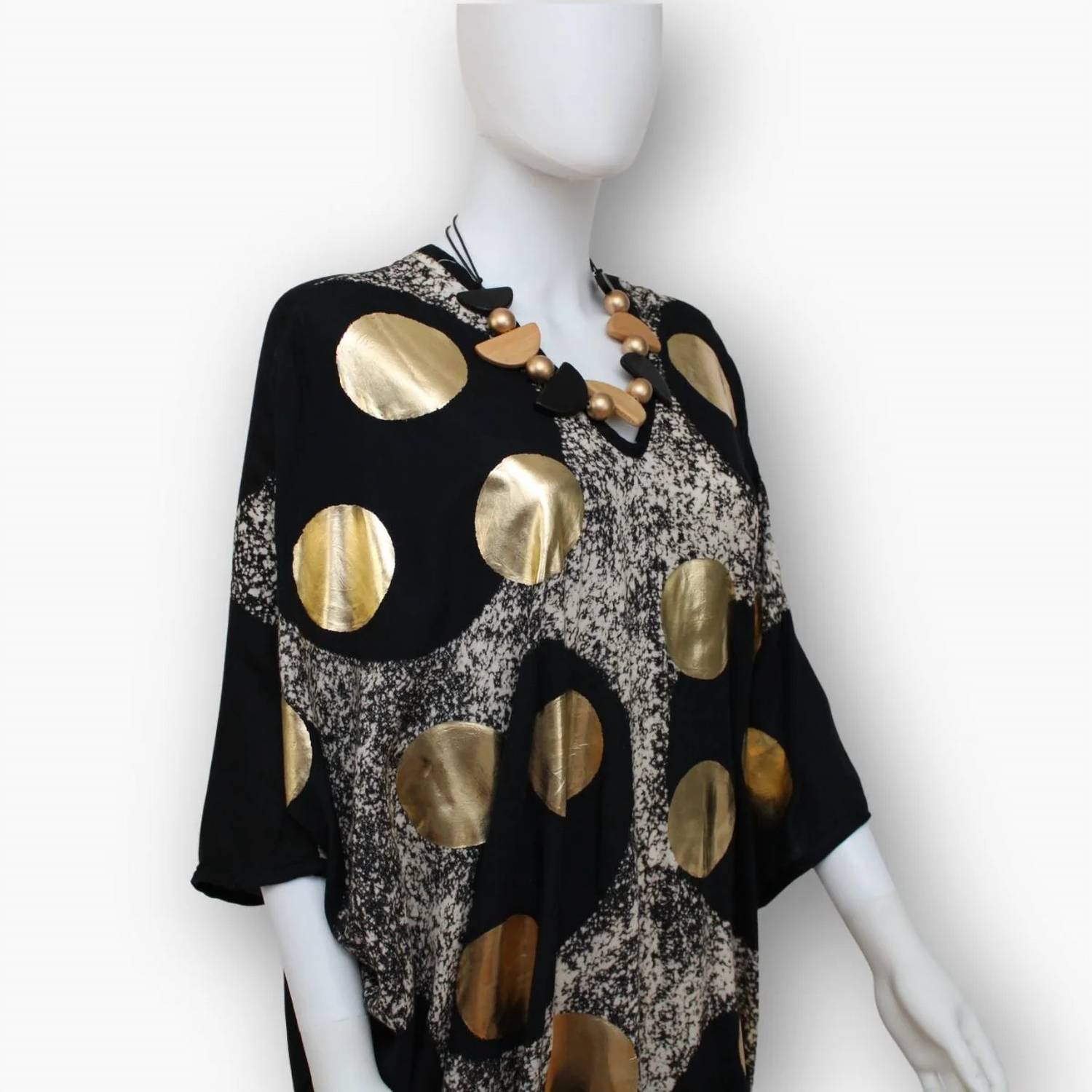 Sylca Designs - Women's V-Neck Polka Dot Caftan