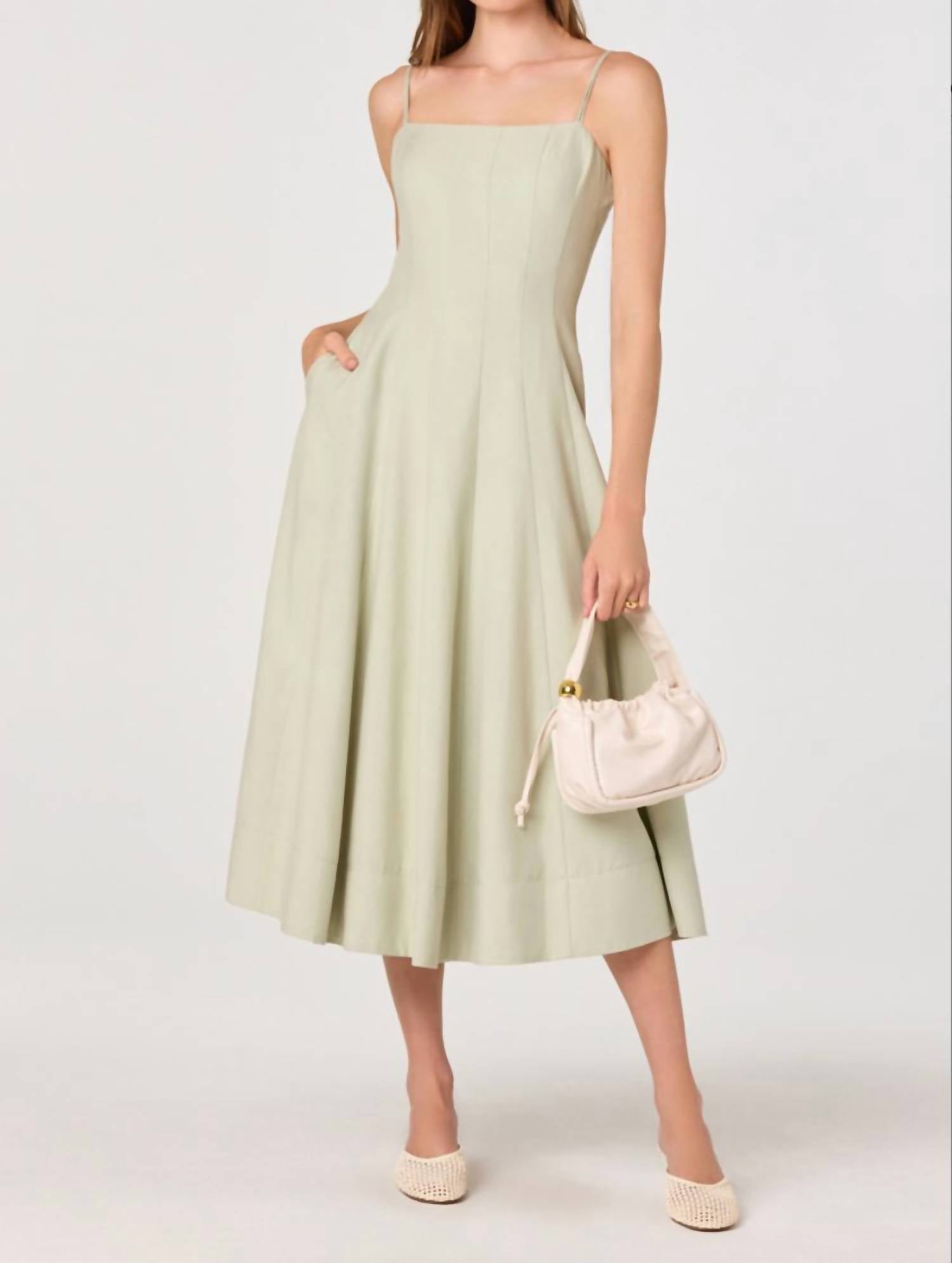 Astr - Women's Trisha Square Neck Midi Dress