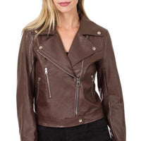 Zenana - Belted Moto Jacket