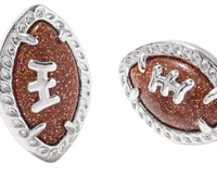 Kendra Scott Women's Football Stud Earrings in silver - women's jewelry - detail view