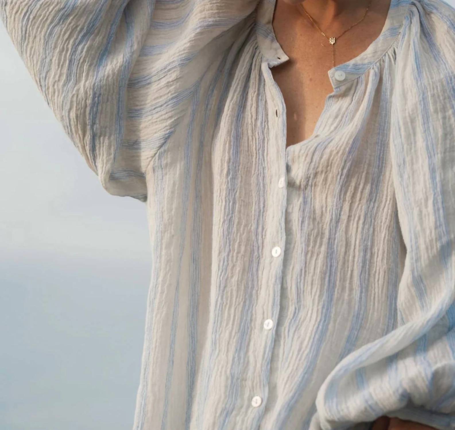 Luciee - Linen Crinkle Oversized Blouse