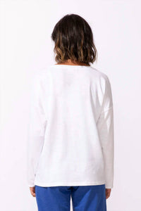 Escape - Terry With Bicycle Motif Sweatshirt - Plus