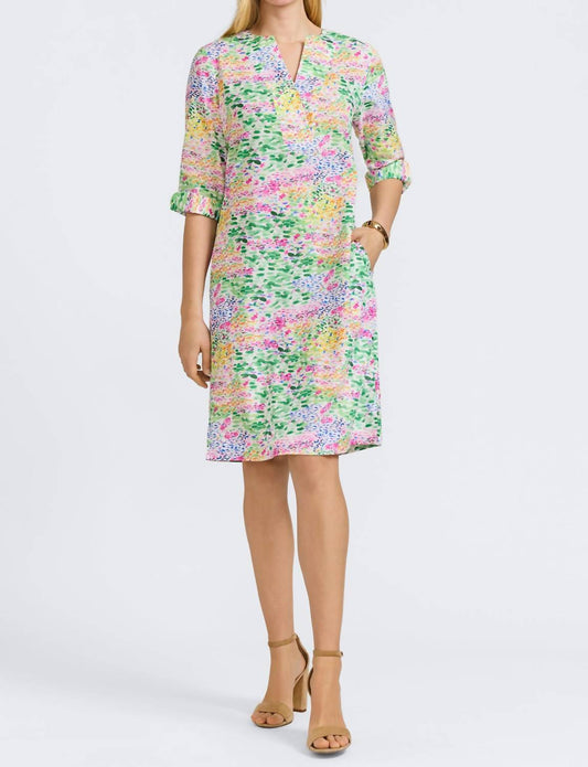 Foxcroft - Vena Linen Three Quarter Sleeve Dress