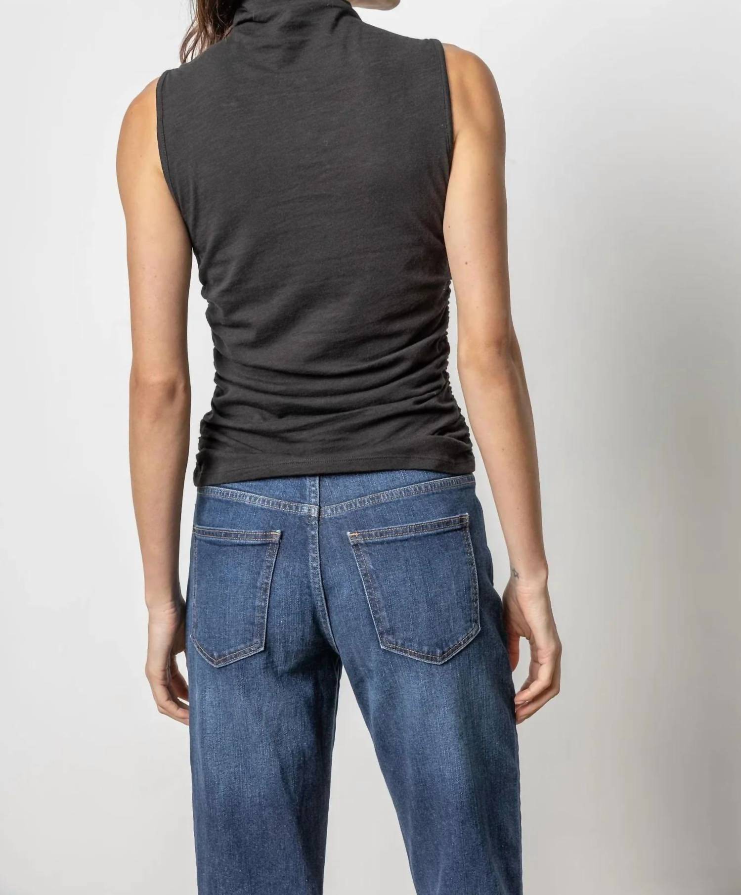 Lilla P - Women's Shirred Mock Neck Tank Top