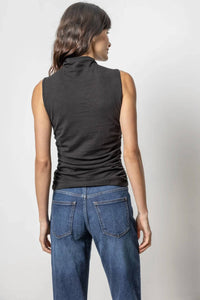 Lilla P - Women's Shirred Mock Neck Tank Top