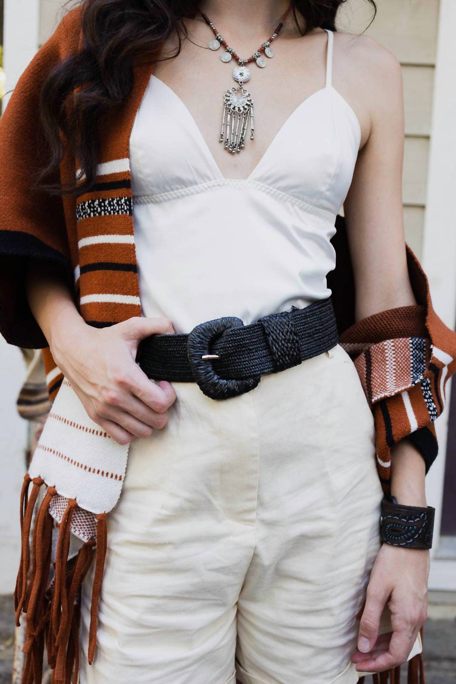 Leto - Stretchable Raffia Belt