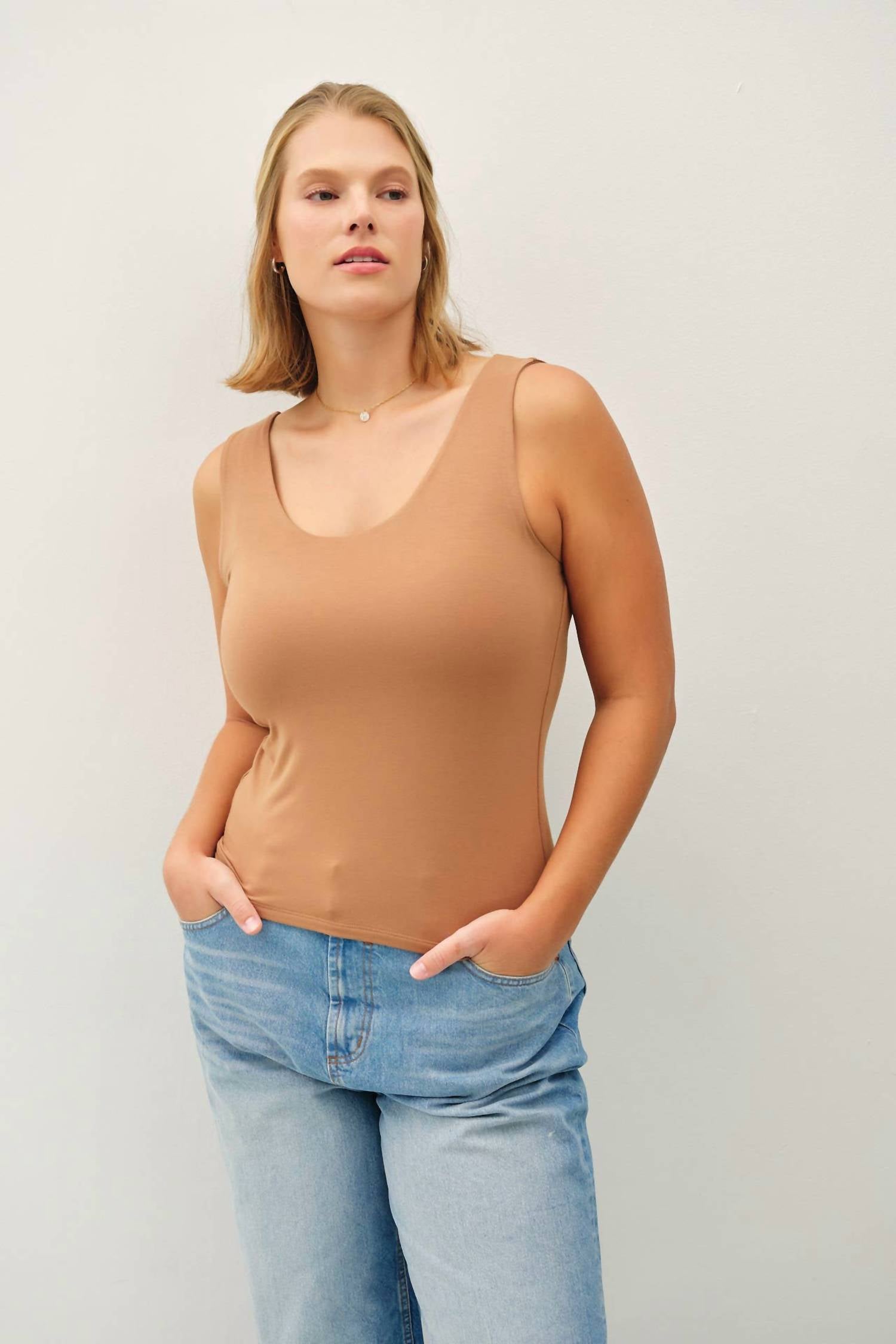 Be Cool - Basic Scoop Neck Tank - Plus