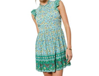 INA Fashion Floral Ruffle Trim Mini Dress in green multi - women's dress - view 4