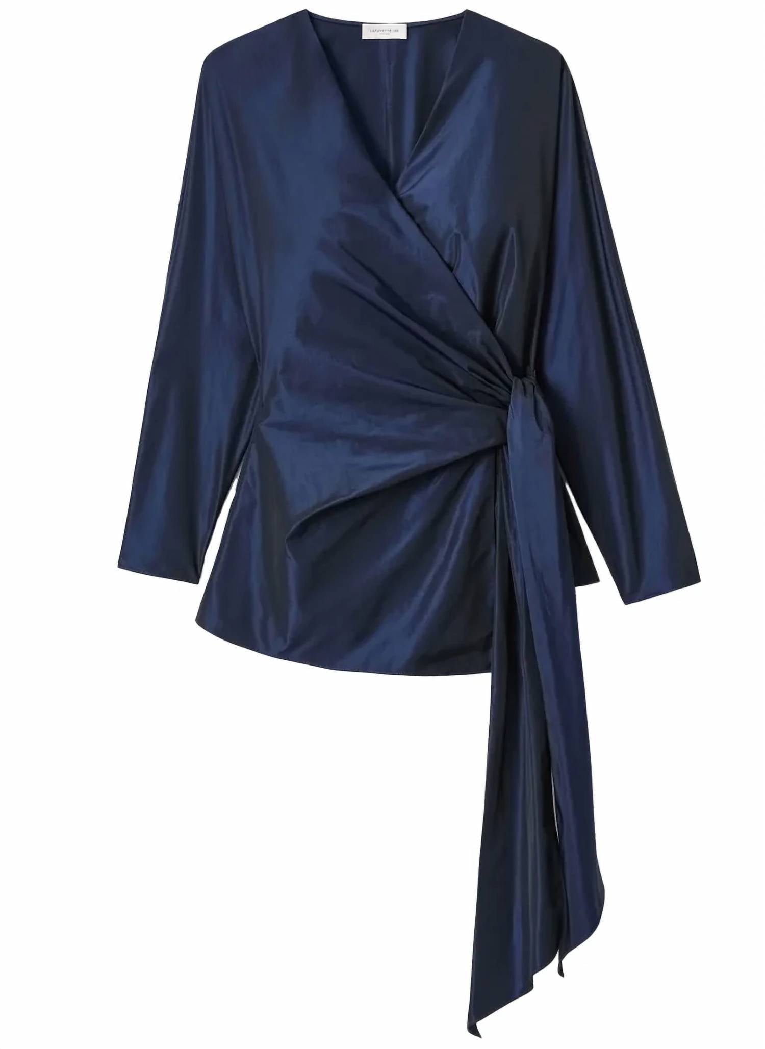 Lafayette 148 - Taffeta Fitted Wrap Blouse