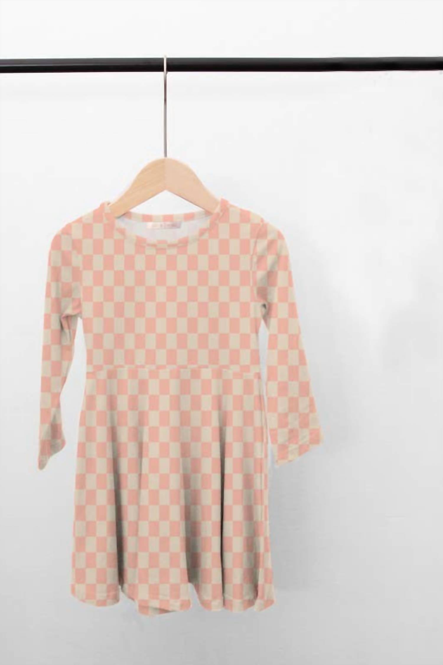 Little Trendy - Girl's Checkered Twirly Dress