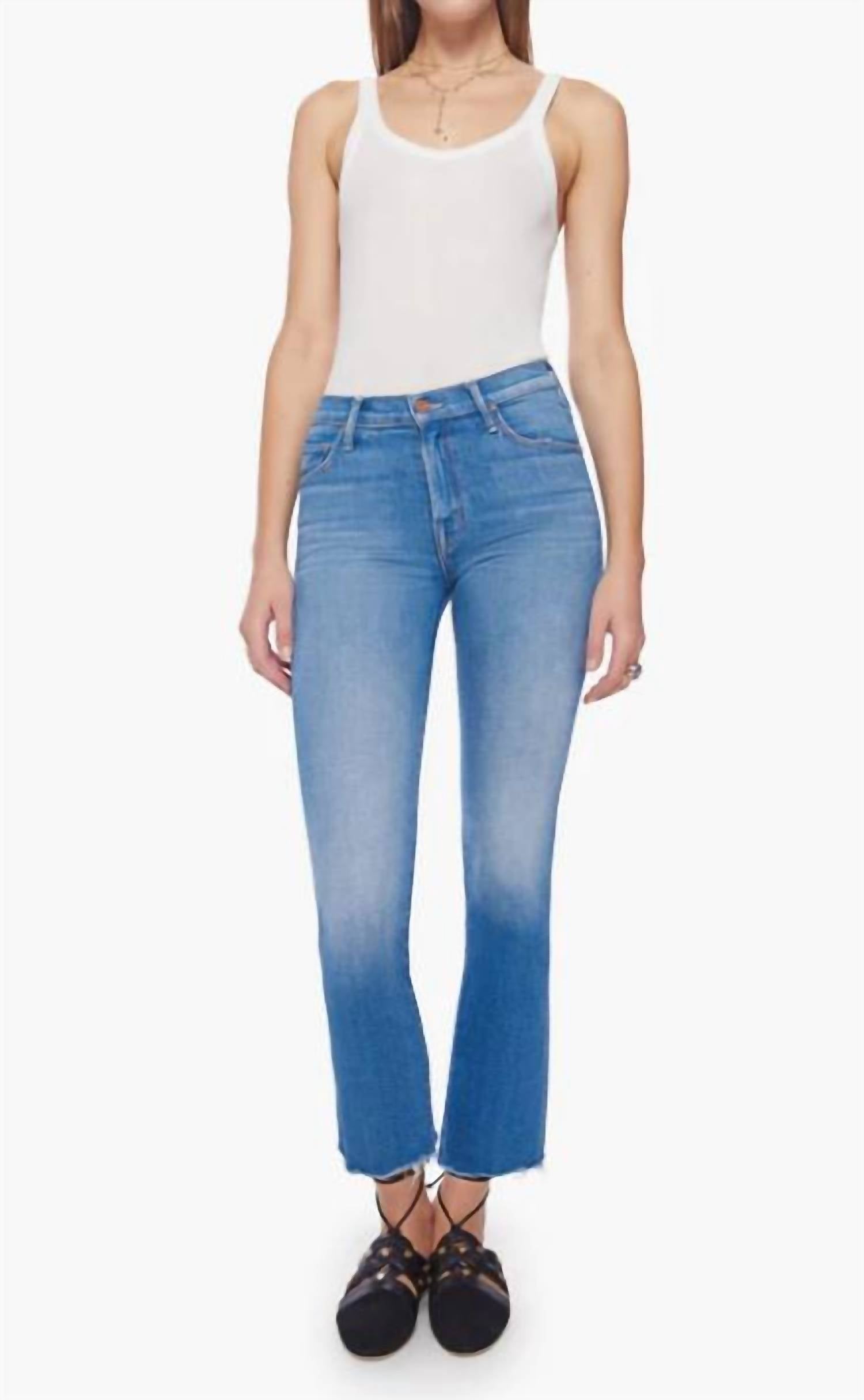 Mother Insider Ankle Fray Jeans in eager beaver - women's jeans