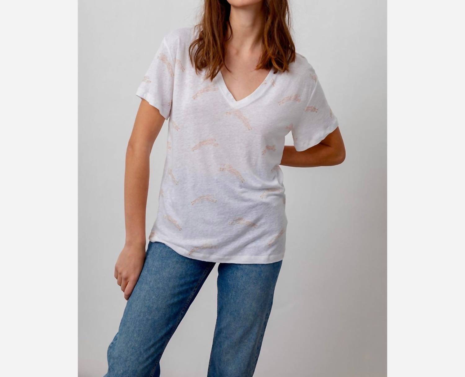 Rails - Cara Linen Jersey Cheetah Print Shirt