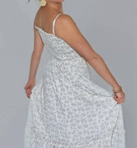 Adora - Squareneck Floral Midi Dress