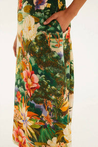 Farm Rio - Oriental Garden Short Sleeve Maxi Dress