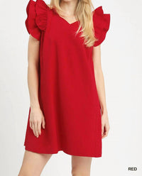 Umgee - Seersucker Ruffle Shift Dress