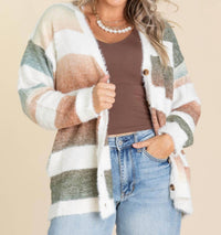 Haptics - Remi Striped Button Down Cardigan