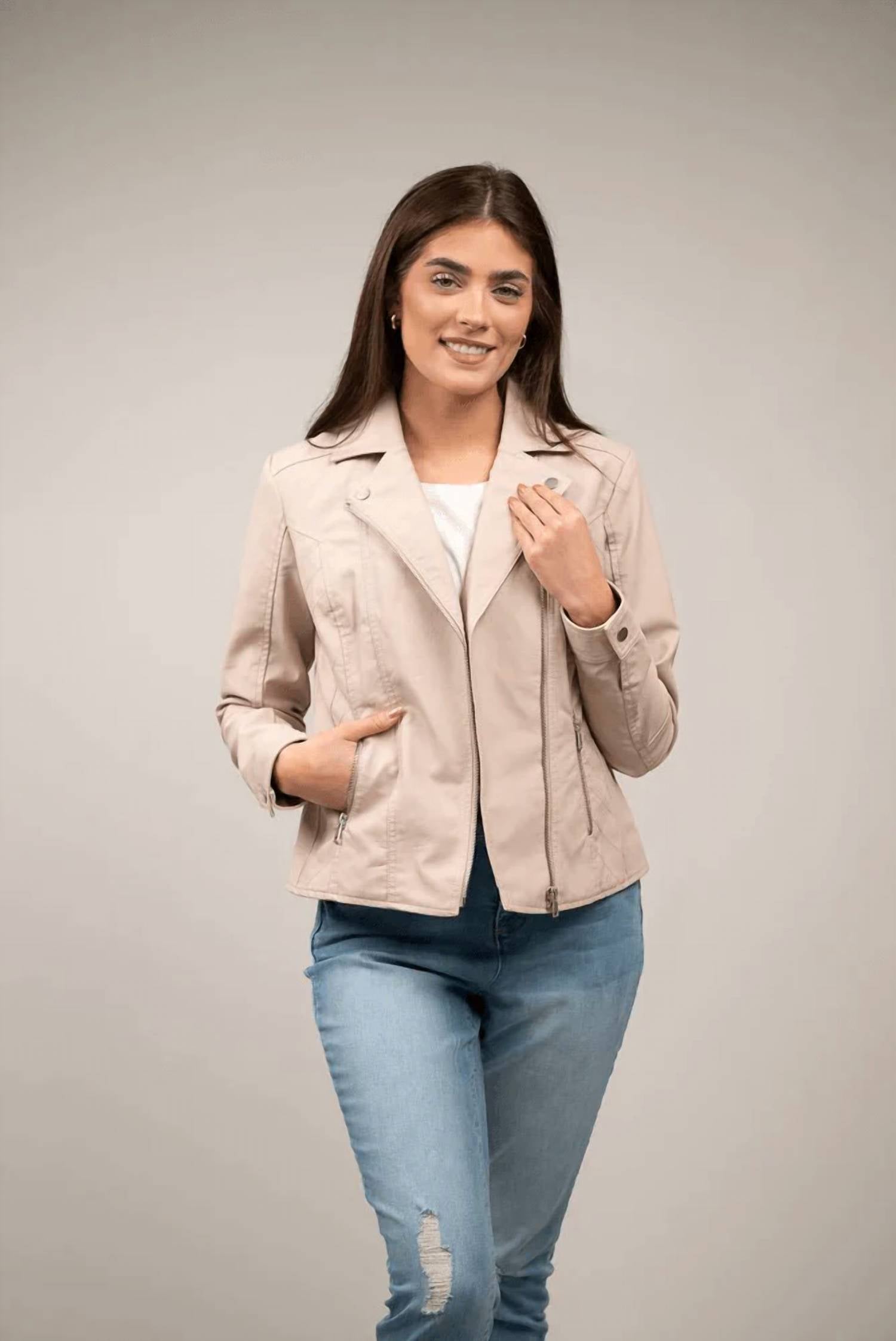 Pine Apparel - Diamonds And Motorcycles Pleather Jacket - Plus