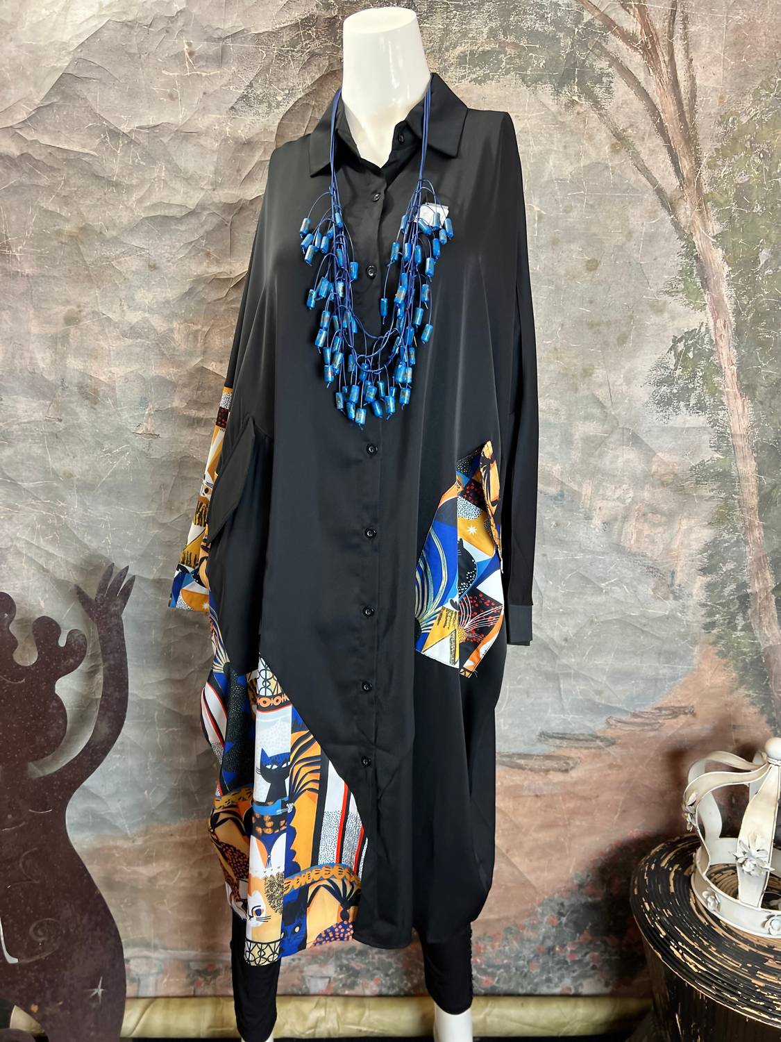 Vanite Couture - Women's Long Cat Shirt Dress