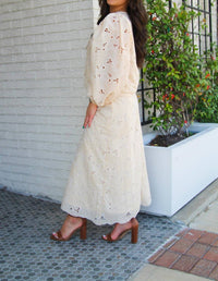 Able - Floral Eyelet Skirt