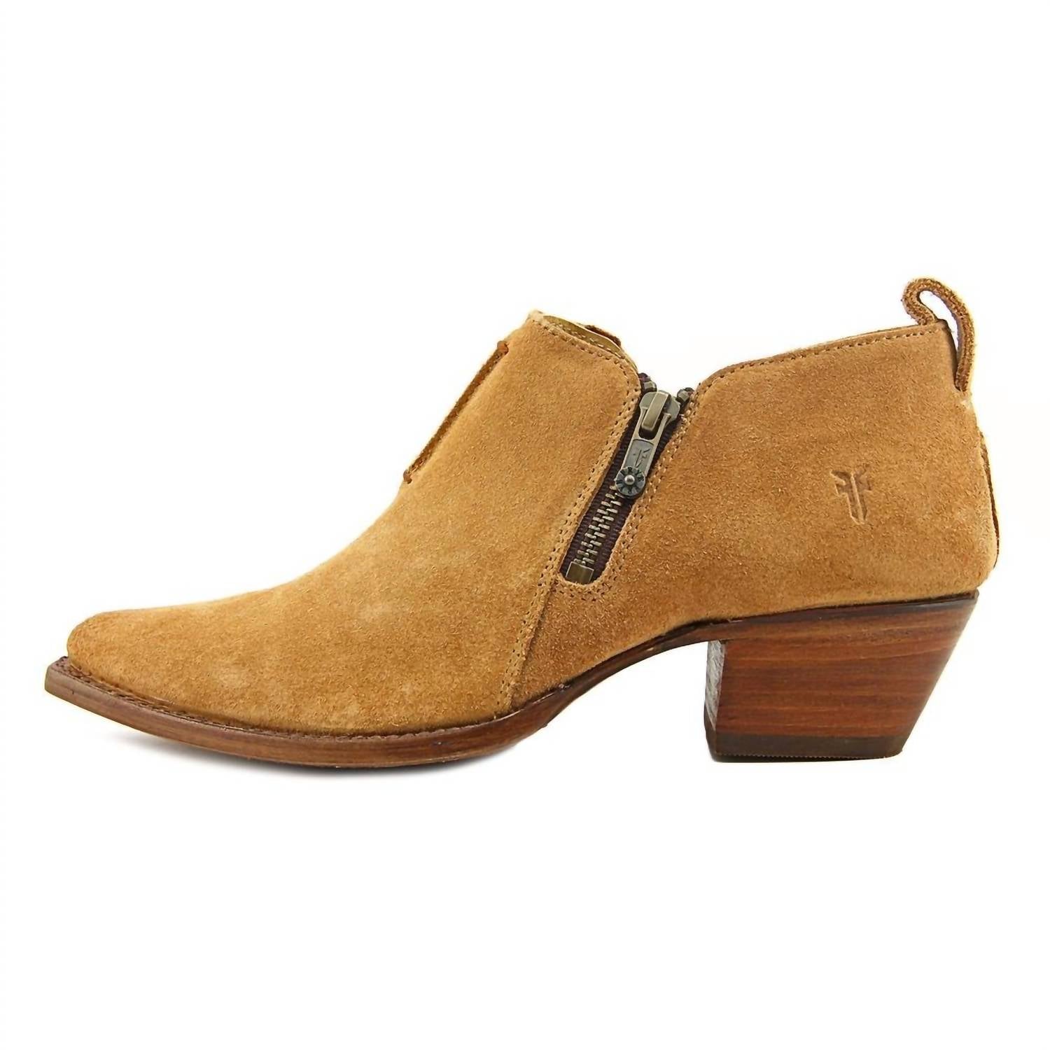 Frye Women's Sacha Moto Shortie Boots in sand - women's shoe - detail view