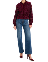 ALLISON NEW YORK Phoebe Long Sleeve Shirt in oxblood - women's shirt - alternate view