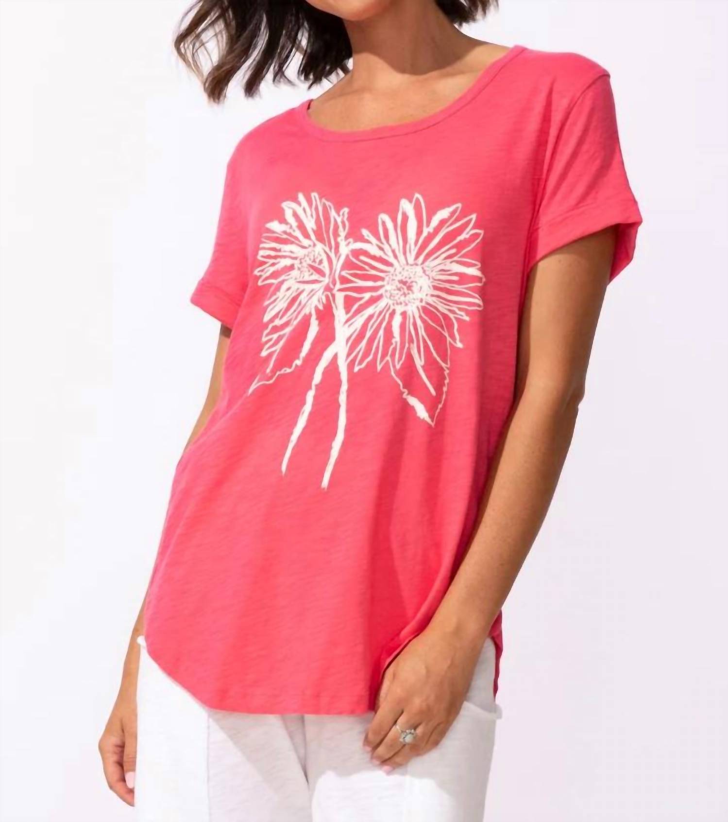 Escape - Destination Floral Cuff Sleeve Tee