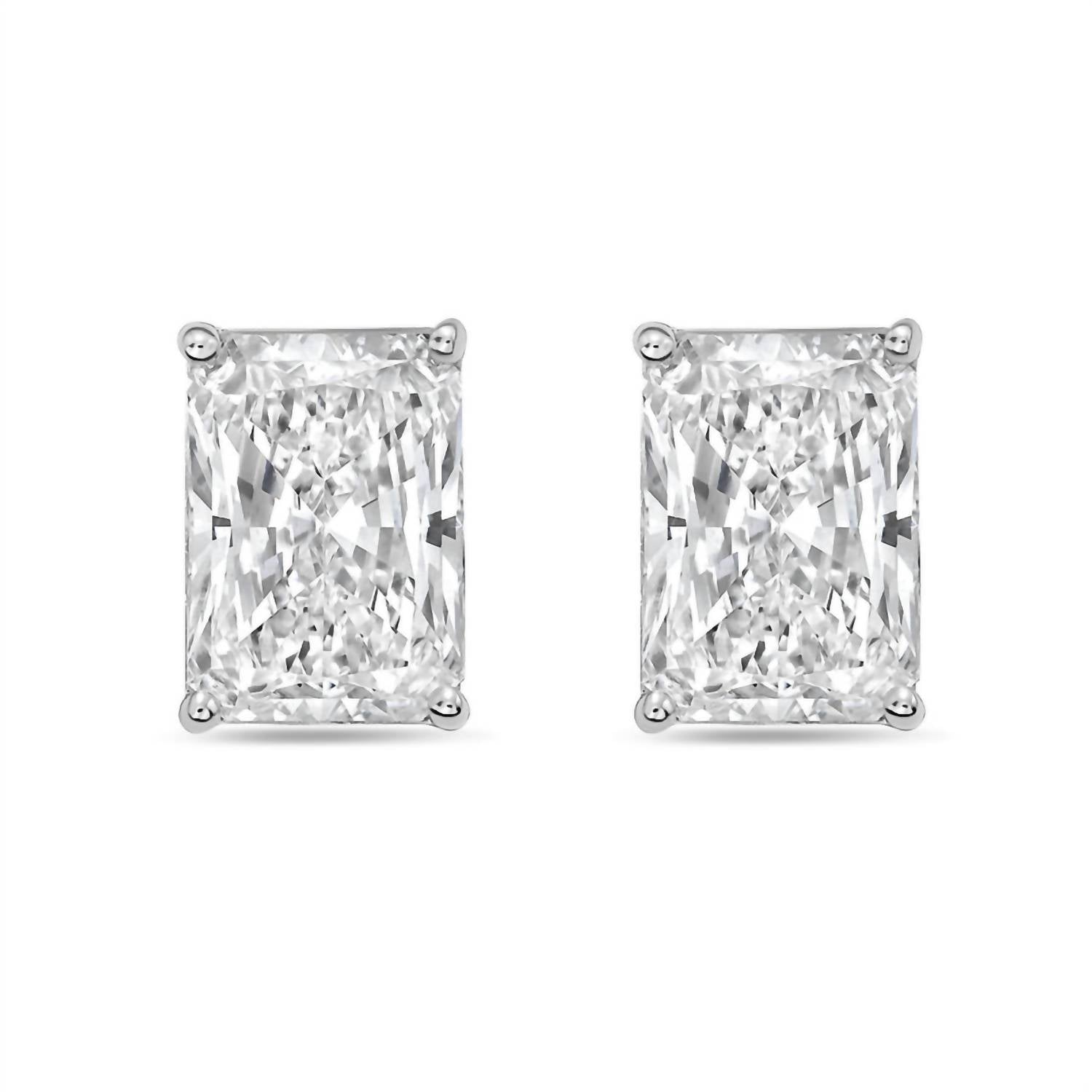 Diana M Jewels - Women's Radiant Lab-grown Diamond Stud Earrings (4.00 Tcw) - Signature Plus