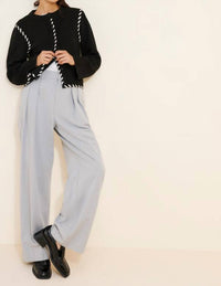 MON RENN Dahlia Cardigan in black cream - women's cardigan - view 5