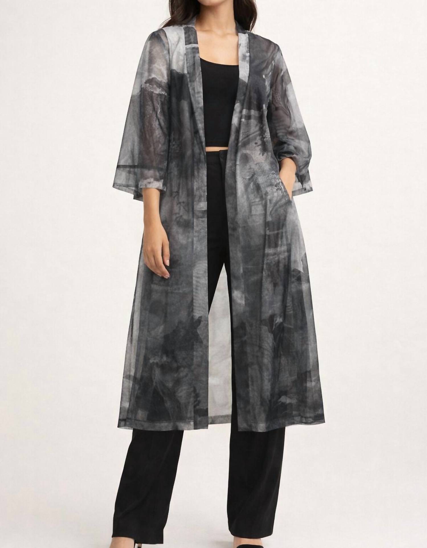 Sympli barely kimono in echoes of her - women's jacket