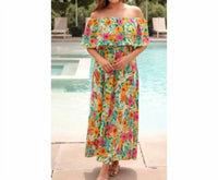 Jess Lea - Resort Radiance Tropical Off-Shoulder Maxi Dress