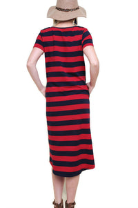 Umgee - Striped T-shirt Midi Dress