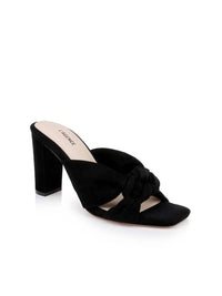 L'Agence Women's Leonie Suede Open-toe Mules in black - women's shoe