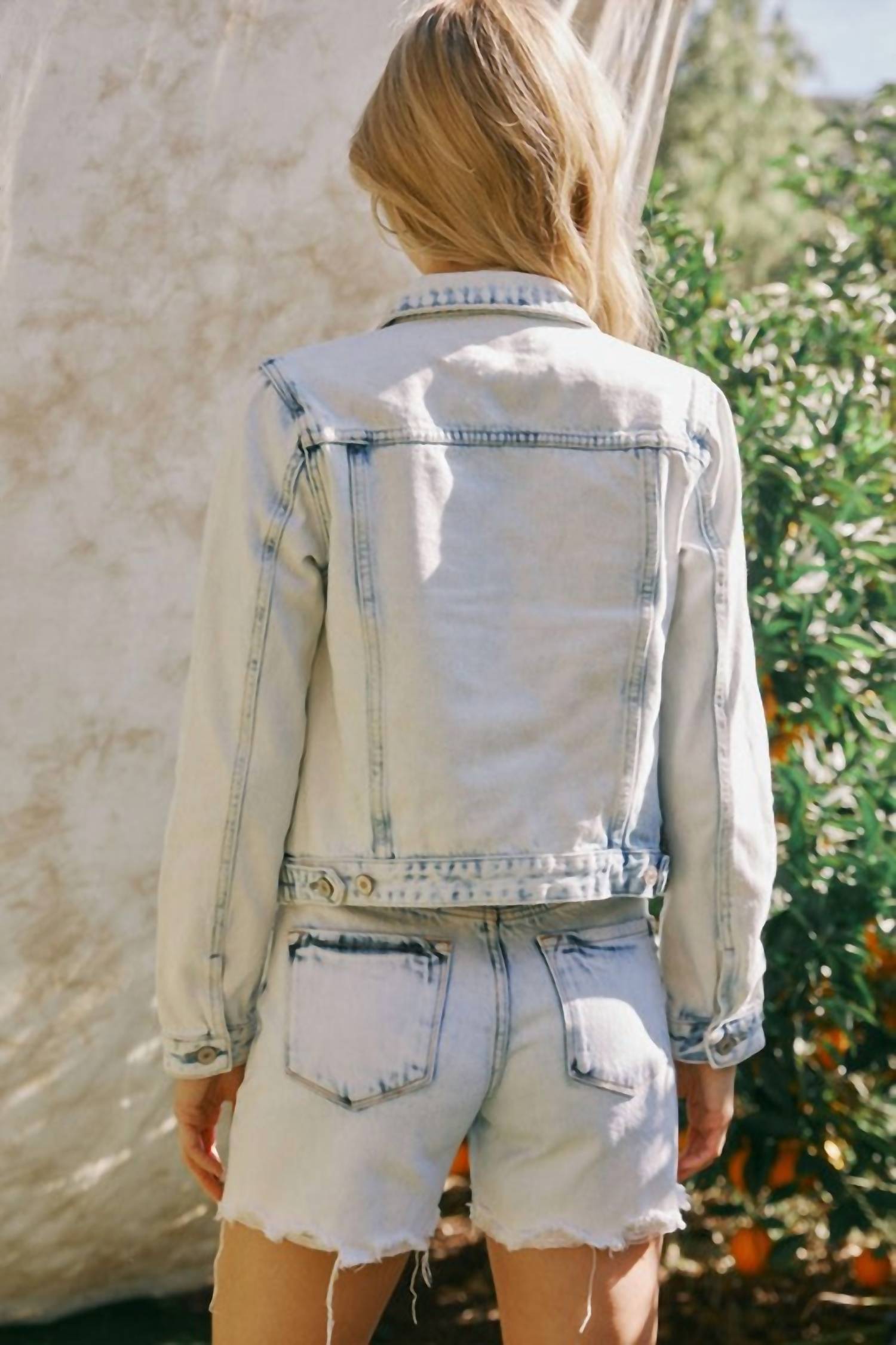 KanCan Classic Trucker Jacket in light stone - women's jacket - view 4