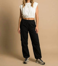 Heyson - Padded Shoulder Crop Top