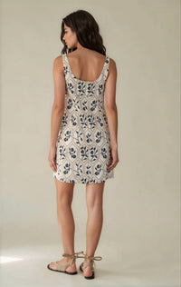 Moon River - Natalie Floral Linen Mini Dress
