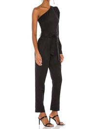 IRO Harabel Off Shoulder Jumpsuit With Belt in black - women's pants - alternate view