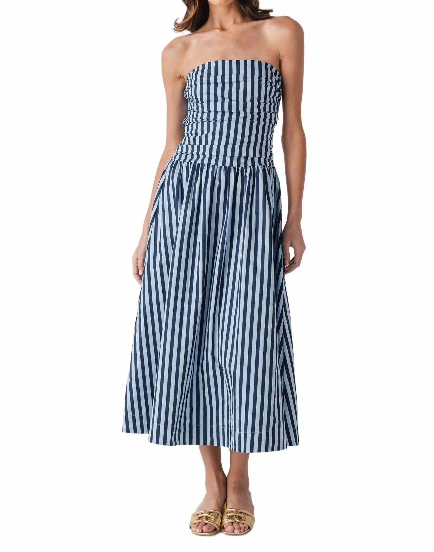 Pinch - Stripes Strapless Midi Dress