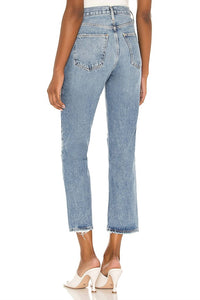 AGOLDE Women's Lana Crop Midrise Vintage Straight Jeans in cornerstone - women's jeans - alternate view