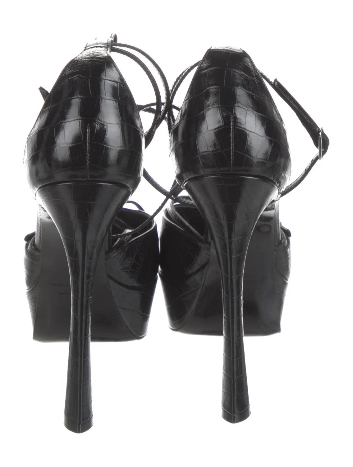 Arielle Baron - Preloved Women's Leather Embossed D'orsay Pumps