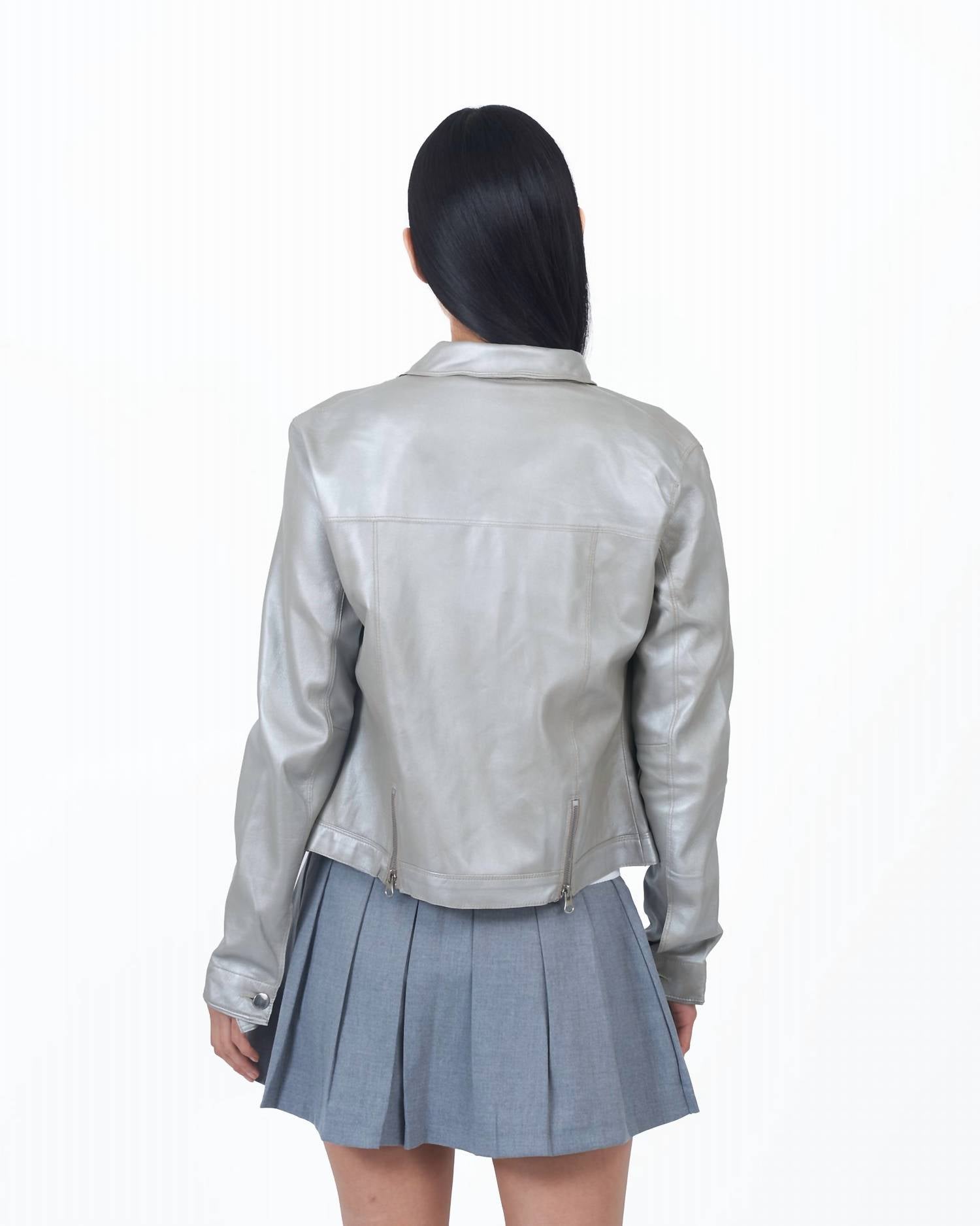 Jkt Nyc - Alexa Metallic Leather Jacket