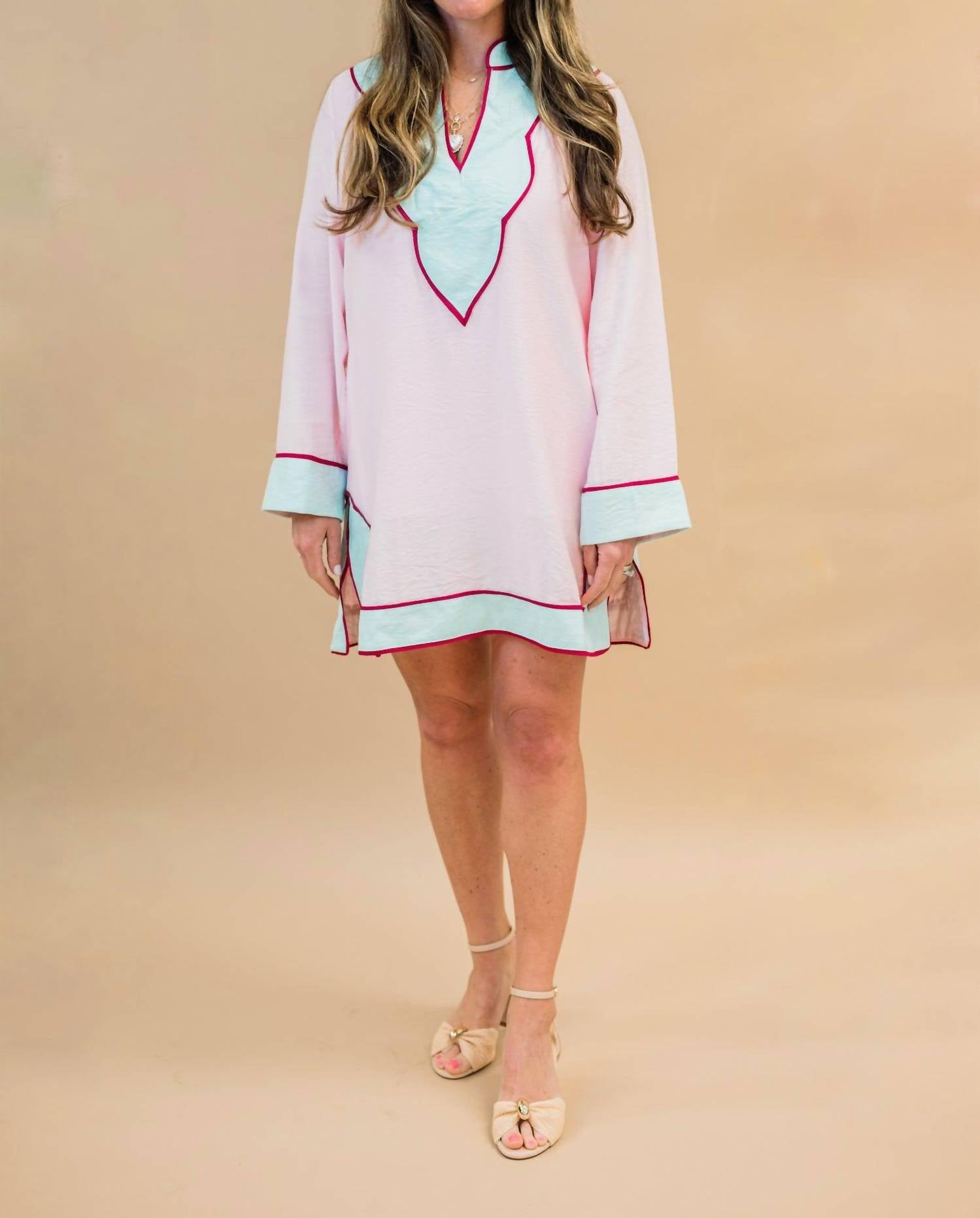 ENDLESS BLU. Turks Tunic Dress in pink blue - women's dress