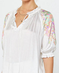 Current Air - Floral Printed V-Neck Blouse