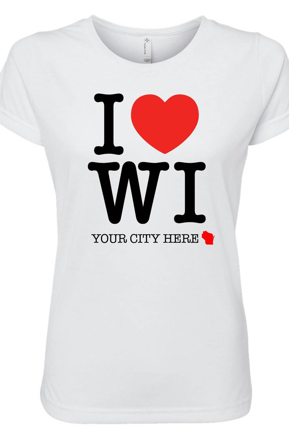 Wi-Wear - Women's I Love/heart Wisconsin Ripon Ladies T-shirt