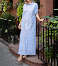 Sail To Sable - Maxi Shirt Dress