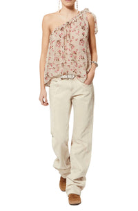ISABEL MARANT Loeva Top in beige - women's blouse - detail view