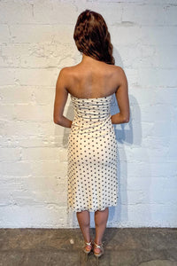 Sky To Moon - Polka Dot One Side Slit Tube Dress