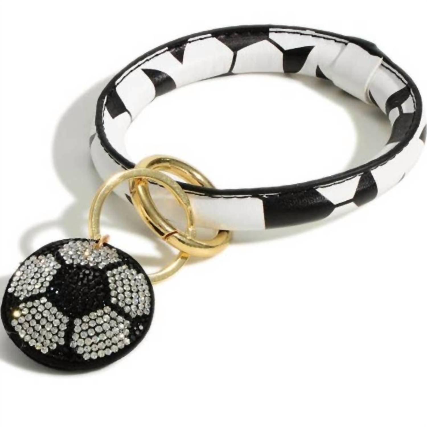 Judson & Co. - Soccer Key Ring With Crystal Soccer Charm