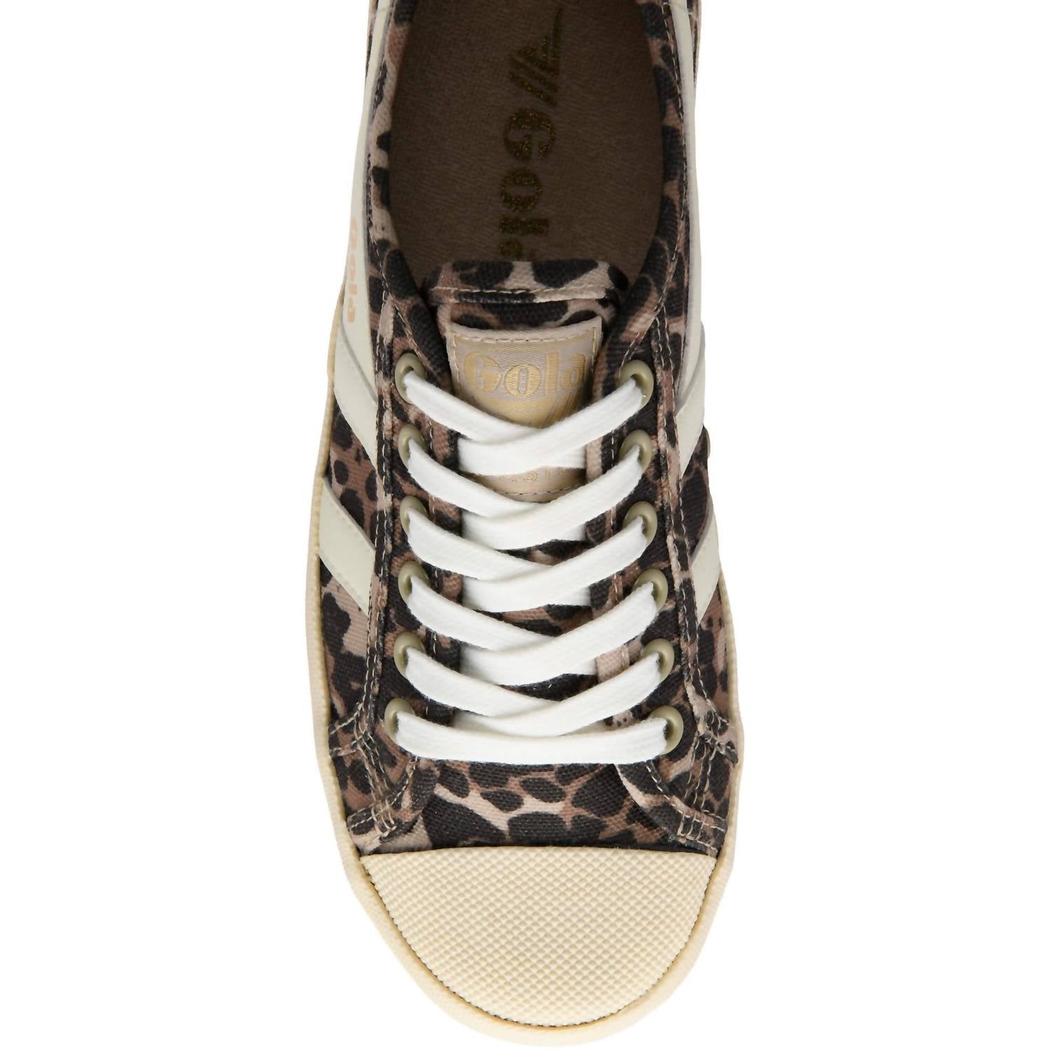 Gola Women's Coaster Animal Print Trainer Sneaker in tan off white - women's sneaker - alternate view