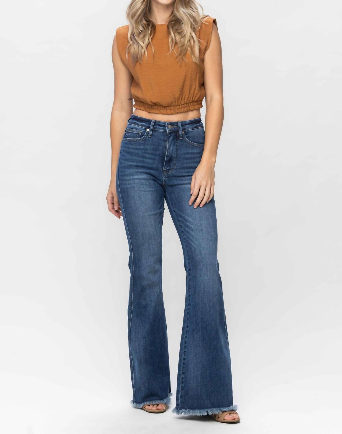 Judy Blue - High Waist Tummy Control Fray Hem Jeans